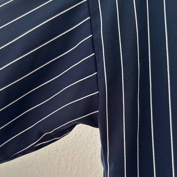 Navy Striped Long Sleeve oversized button up dress - Picture 3 of 6